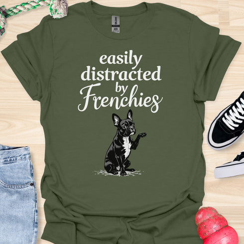 Easily distracted by frenchies - V15 - The Distracting Paw T-Shirt